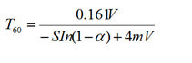 T60 calculation formula